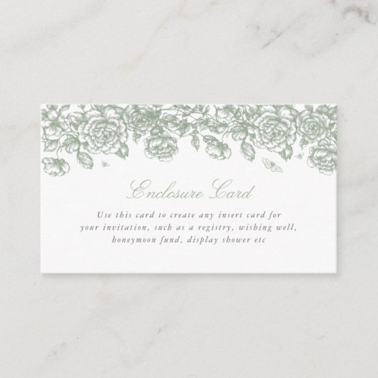 Groene Toile Enclosure Kaart Aangepaste Insert Flo (Voorkant)