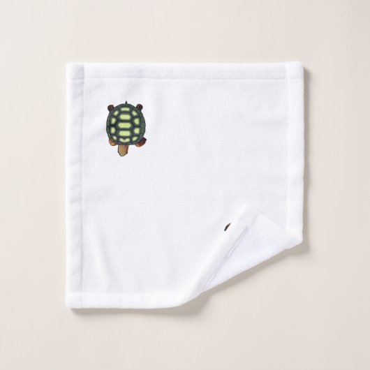 Groene tortoop op witte badhanddoekset bad handdoek (Wasdoekje)