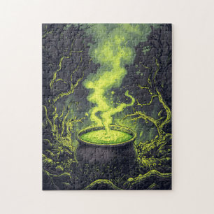 Groene toverdrank ketel Halloween Legpuzzel