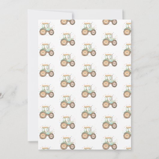Groene Tractor 1e Verjaardag Kaart (Achterkant)