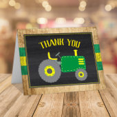 Groene Tractor Baby shower dank u kaart