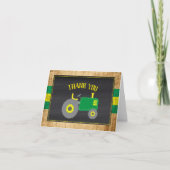 Groene Tractor Baby shower dank u kaart (Voorkant)