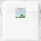 Groene Tractor Baby shower Envelope Seal Vierkante Sticker (Tas)