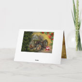  groene tractor Barn Kerstmis Feestdagen Kaart (Achterkant)