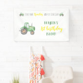 Groene tractor Boerderij Birthday Backdrop Spandoek (Insitu)