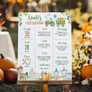 Groene Tractor Boerderij Dieren Verjaardag Mijlpaa Poster