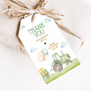 Groene Tractor Boerderij Verjaardagsfeest Voorkeur Cadeaulabel
