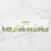 Groene Tractor Boerderij Verjaardagswaterflesetike Waterfles Etiket (Enkel label)