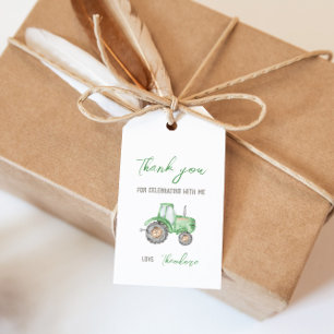 Groene Tractor Cadeaubijslage Cadeaulabel