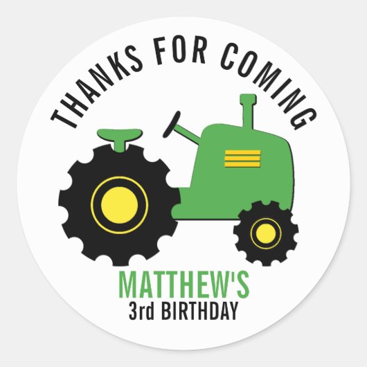 Groene Tractor Grasmaaier Stickers (Voorkant)