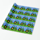 Groene Tractor Inpakpapier (Uitgerold)