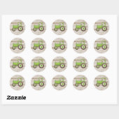 Groene Tractor Jongen Sticker (Vel)