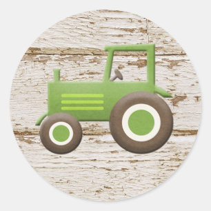 Groene Tractor Jongen Sticker