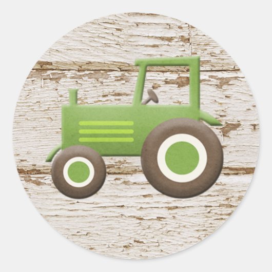 Groene Tractor Jongen Sticker (Voorkant)