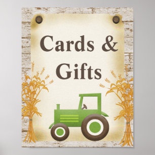 Groene Tractor Kaarten en Cadeaus Baby Shower Bord Poster