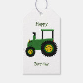 Groene tractor ontwerp gepersonaliseerde verjaarda cadeaulabel (Voorkant)