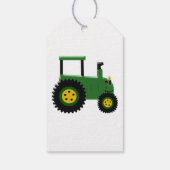 Groene tractor ontwerp gepersonaliseerde verjaarda cadeaulabel (Achterkant)