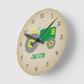  groene tractor Rustic Nursery Ronde Klok (Hoek)