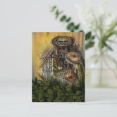  groene tractor Rustic Old Barn Briefkaart (Staand voorkant)