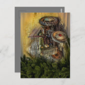  groene tractor Rustic Old Barn Briefkaart (Voorkant / Achterkant)