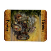 groene tractor Rustic Old Barn Magneet (Horizontaal)