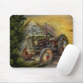 groene tractor Rustic Old Barn Muismat (Met muis)