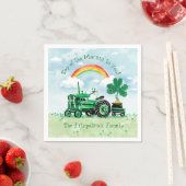  groene tractor Shamrock Voeg familienaam toe Servetten (Insitu)