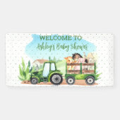 Groene tractorbanner voor landbouwhuisdieren spandoek (Horizontaal)