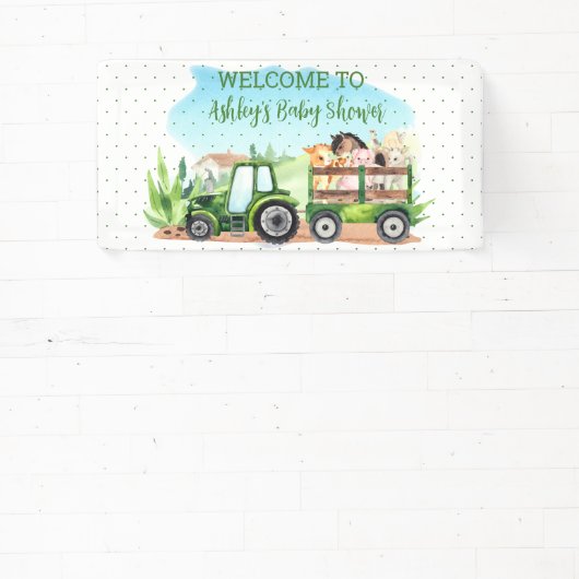 Groene tractorbanner voor landbouwhuisdieren spandoek (Insitu)