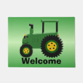 Groene trekker ontwerp gepersonaliseerd deurmat (Voorkant)