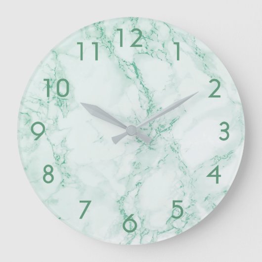 Groene trendy marmer grote klok (Voorkant)