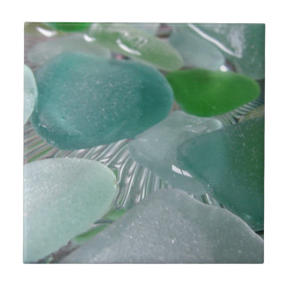 Groene trillingen Groen Zee Glass Tegeltje