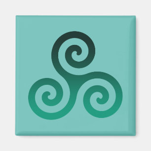 Groene Triskele Oude Keltische Symbool Munt Magneet