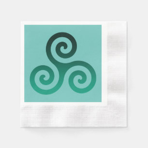 Groene Triskele Oude Keltische Symbool Munt Servet