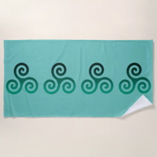 Groene Triskele Oude Keltische Symbool Munt Strandlaken