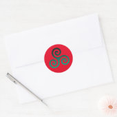 Groene Triskele Vivid Red Ronde Sticker (Envelop)