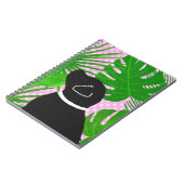 Groene Tropisch Eiland Zwarte Hond Notitieboek (Linkerzijde)