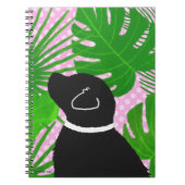 Groene Tropisch Eiland Zwarte Hond Notitieboek (Voorkant)