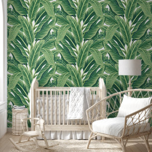 Groene tropische bananenbladeren behang