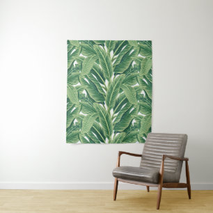 Groene tropische bananenbladeren wandkleed
