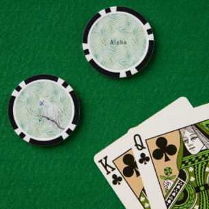 Groene Tropische Bladeren Aloha Poker Chips