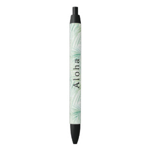 Groene Tropische Bladeren Aloha Zwarte Inkt Pen
