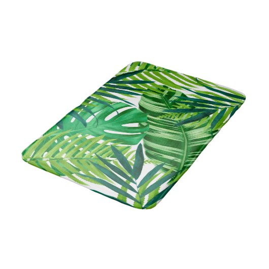 Groene tropische bladeren badmat (Gekanteld)