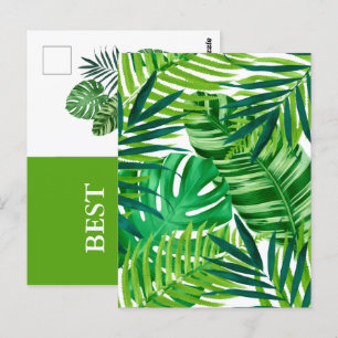 Groene Tropische Bladeren Beste wensen Briefkaart