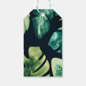 Groene Tropische Bladeren Black Elegant Wedding Fa Cadeaulabel (Achterkant)