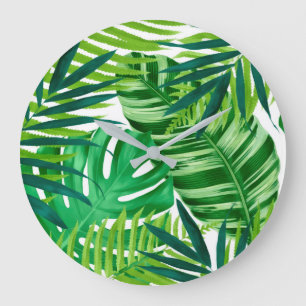 Groene Tropische Bladeren Grote Klok