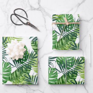 Groene Tropische Bladeren Inpakpapier Vel