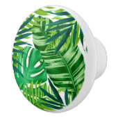 Groene tropische bladeren keramische knop (Rechts)