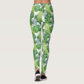 Groene tropische bladeren leggings (Achterkant)
