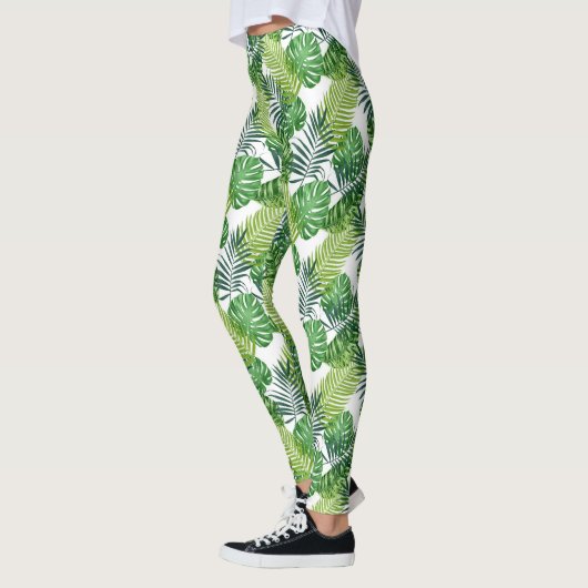 Groene tropische bladeren leggings (Links)